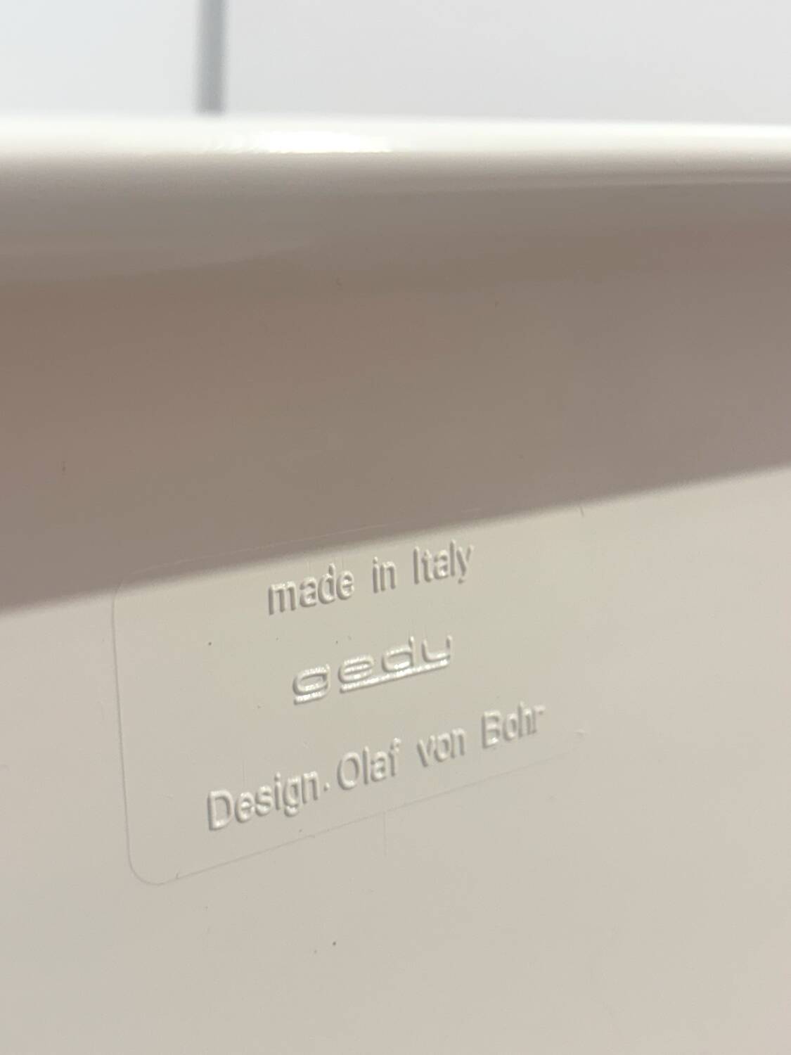 Gedy stool in white by Olaf Von Bohr