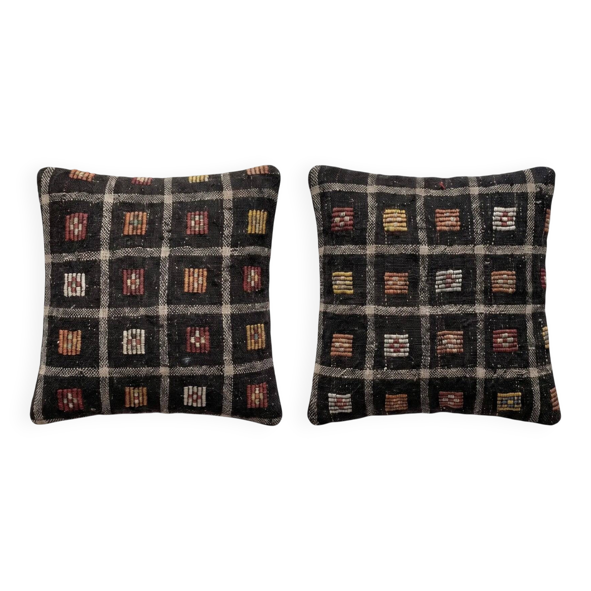 Set of 2 vintage kilim cushion covers 48x48 cm