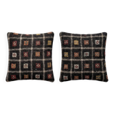 Set of 2 vintage kilim cushion covers 48x48 cm