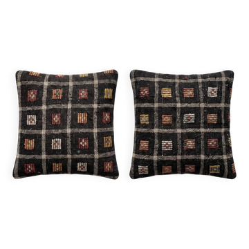 Set of 2 vintage kilim cushion covers 48x48 cm