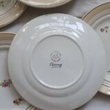 6 vintage Céranord France “Cheverny” dessert plates - Floral pattern