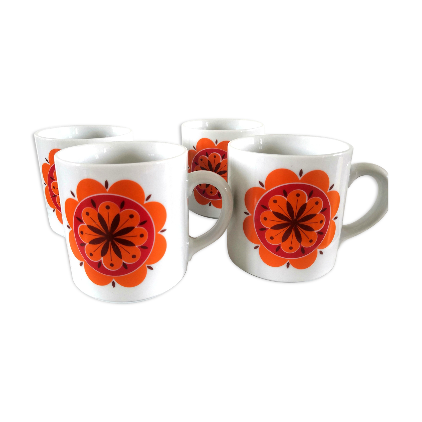 4 mugs Bareuther Waldsassen Bavaria design 70s