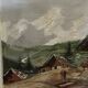 Alpine Table from the 1950s, carved and painted wood, signed by Francois Raugel - 4