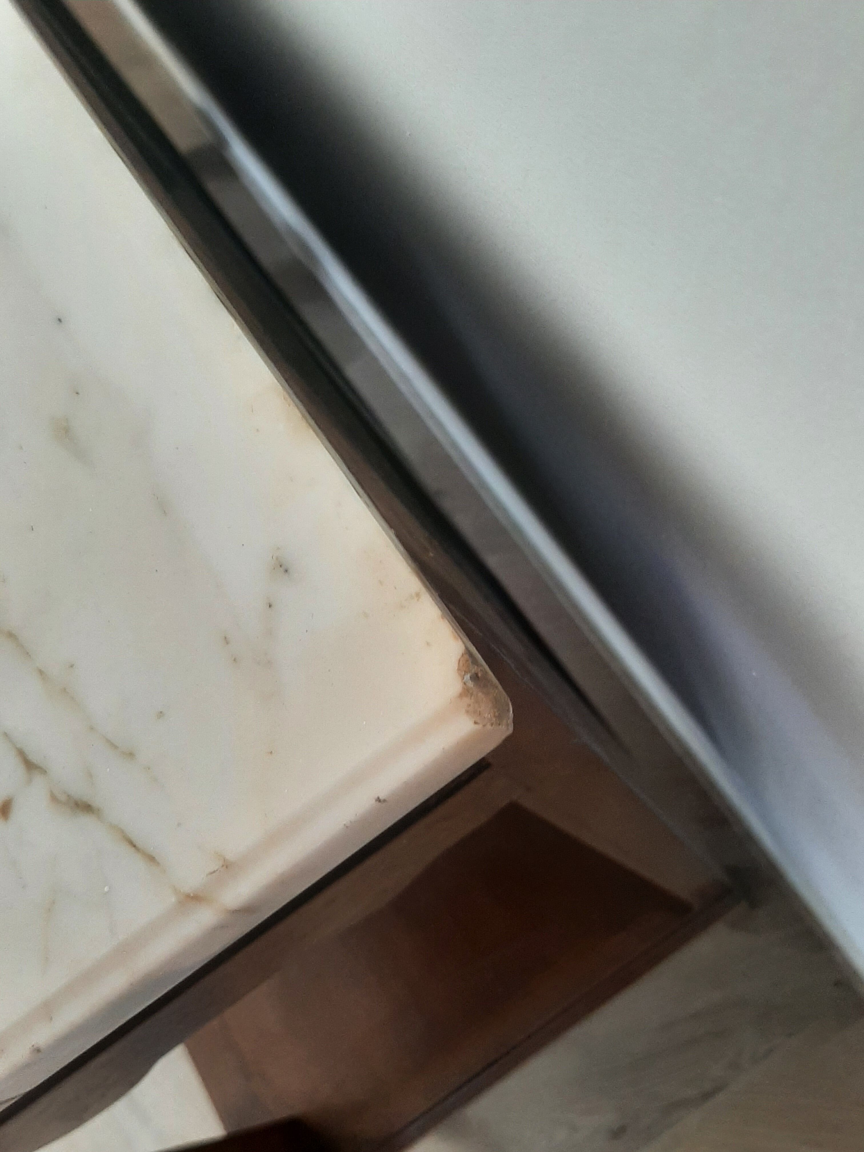 Sideboard - 1920 - art deco - 1 door - 2 drawers - gray marble top
