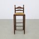 4x Vintage Bar Stool in Wood and Rush, 1970s