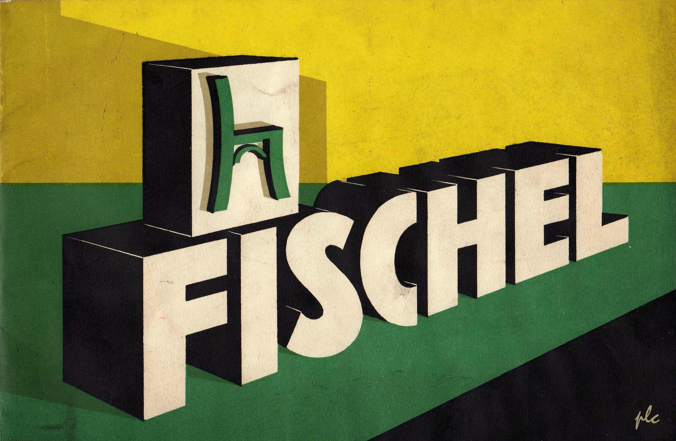 2 Fischel chairs N°196 around 1930 wooden seat- 5 bars