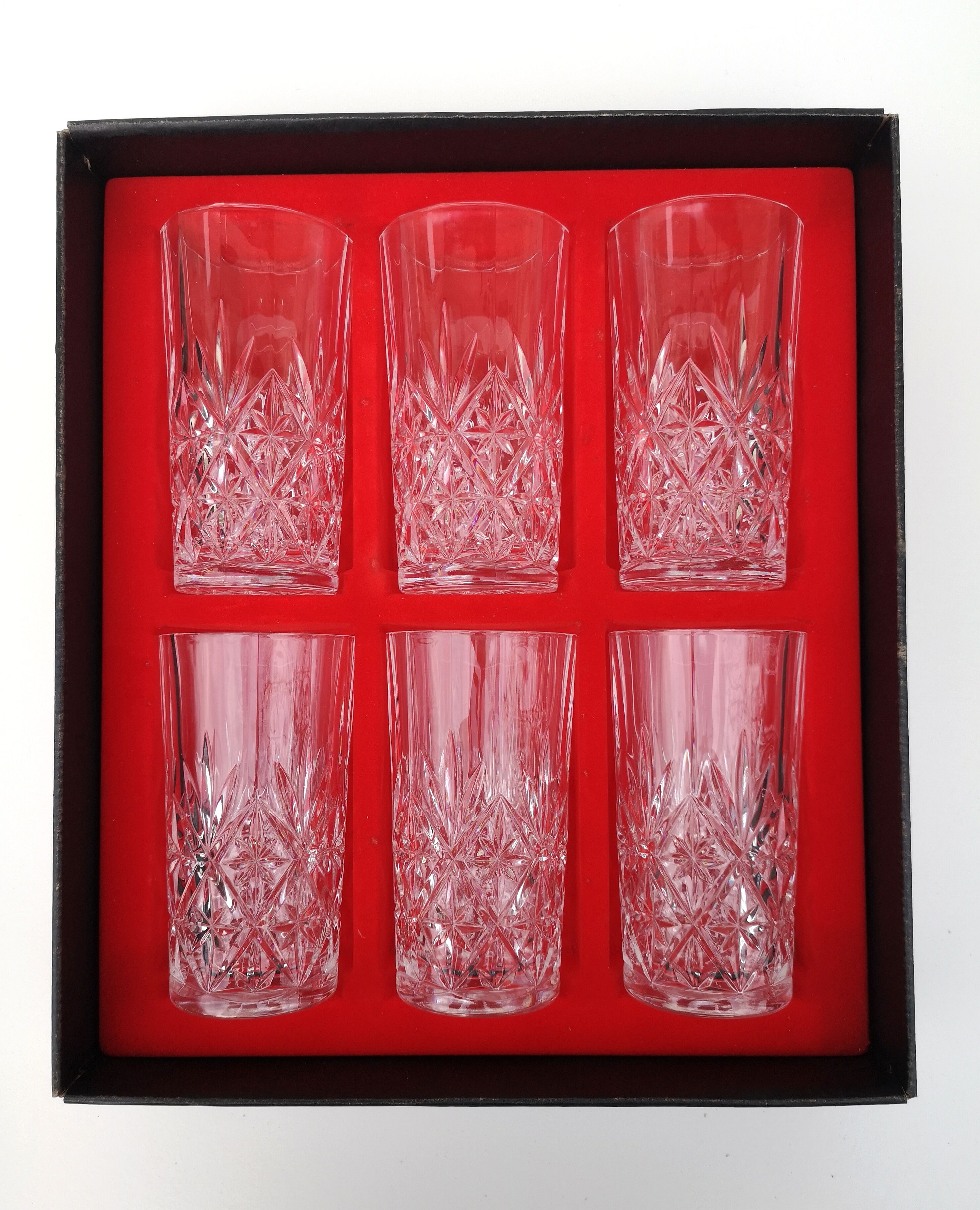 Set of 6 water glasses - vintage crystal choppes