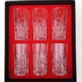 Set of 6 water glasses - vintage crystal choppes