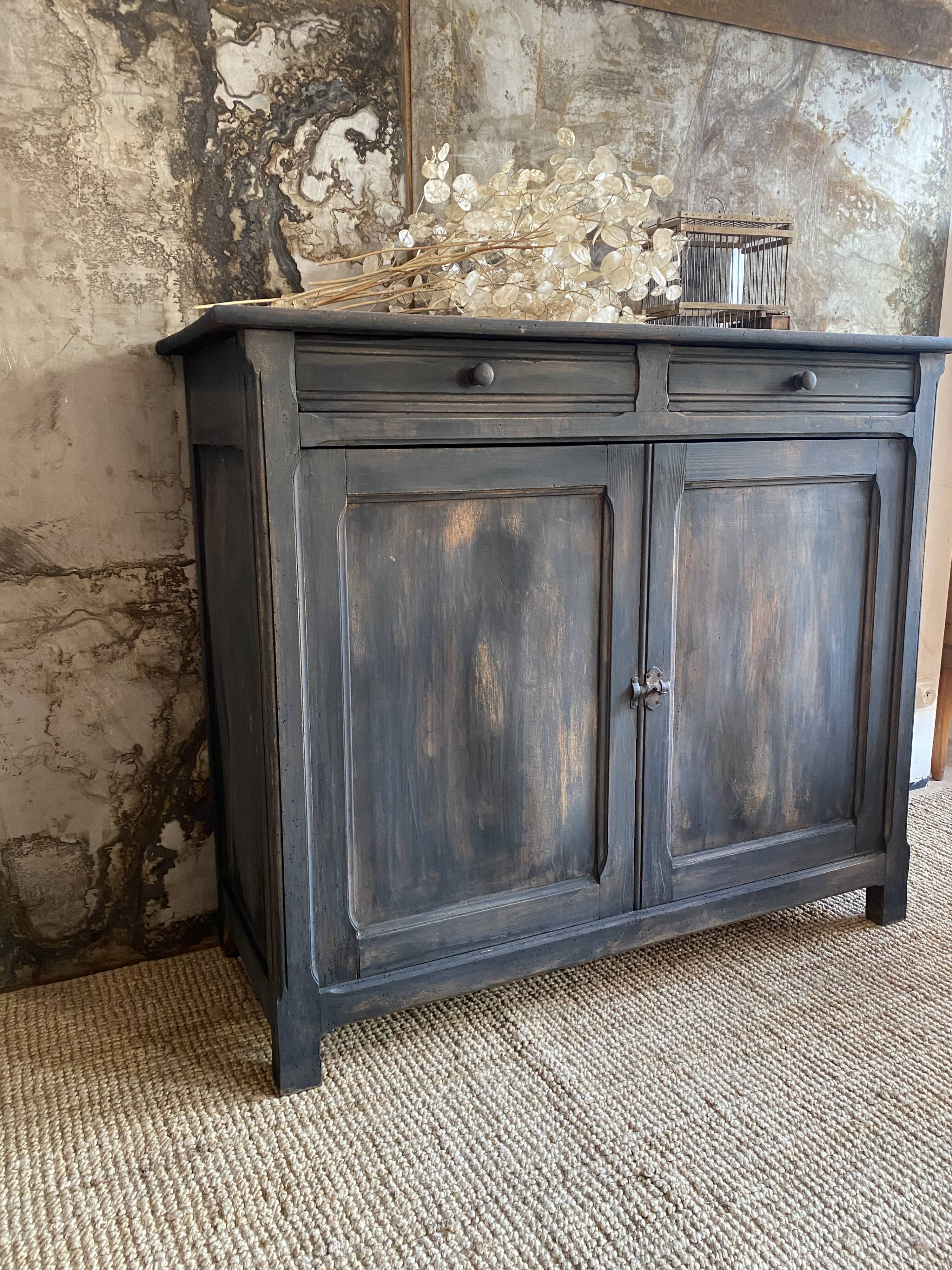 Parisian buffet in its blackened patina