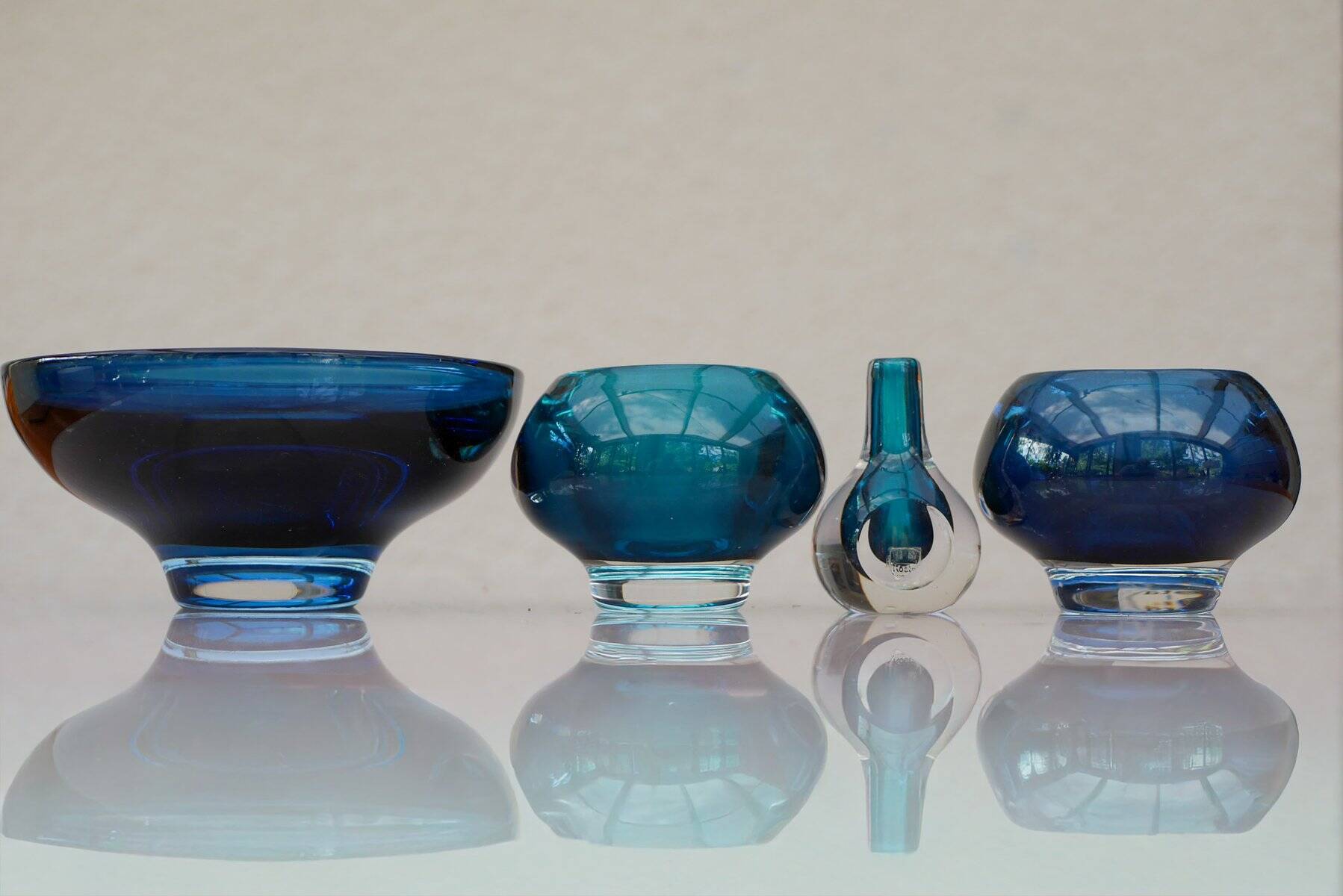 Sommerso glass by Mona Morales, 1960s, set of 4