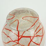 loetz klostermühle art deco glass VASE 1930s orange white and clear glass