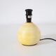 Vintage table lamp – Turned wood and yellow Vichy