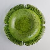 Green molded glass ashtray