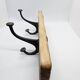 Solid teak coat hook with 2 double cast iron hooks