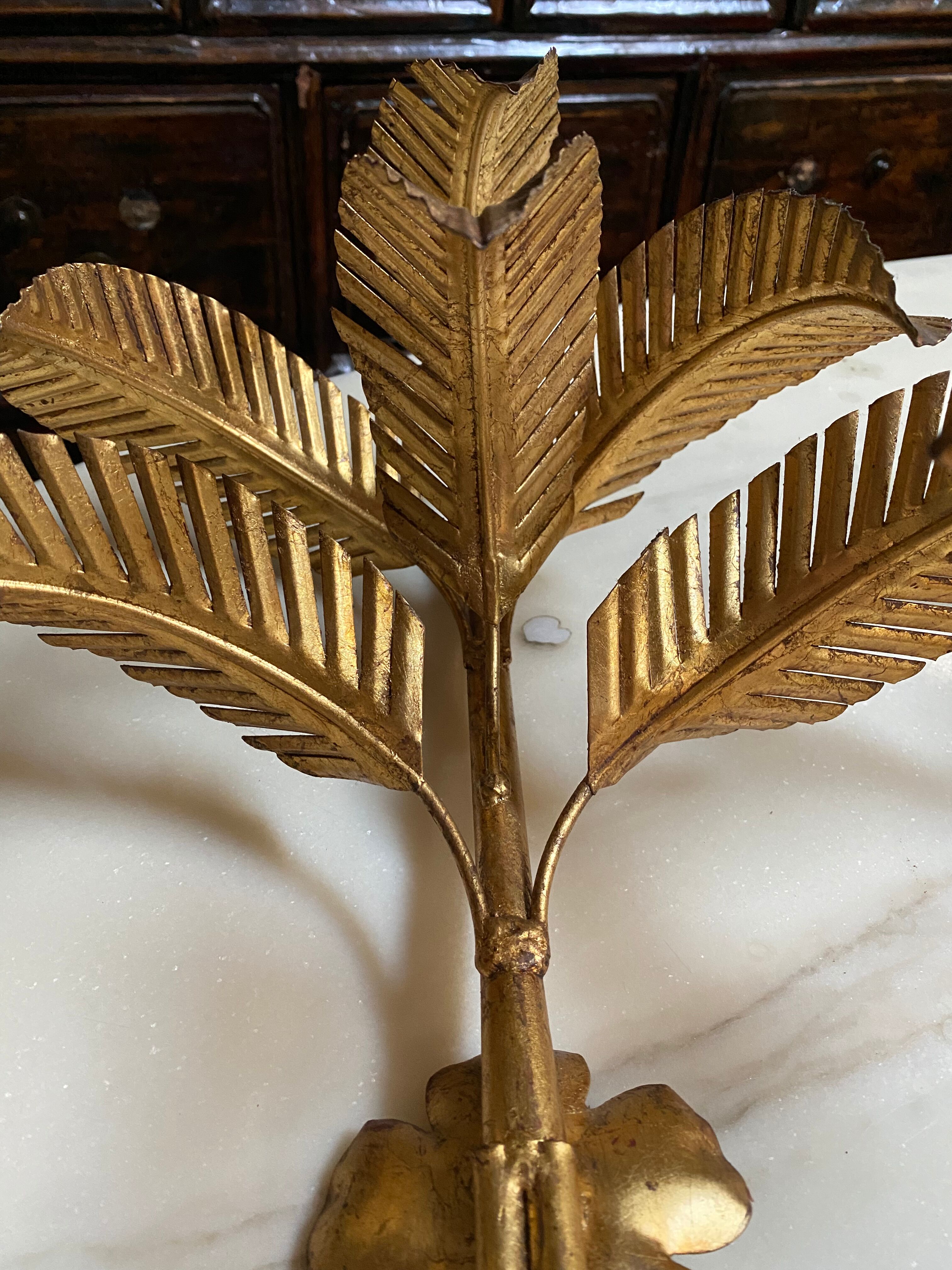 Pair of vintage seventies palm sconces