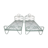 Pair of wrought iron beds 1900
