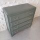 Vintage dark green gray chest of drawers
