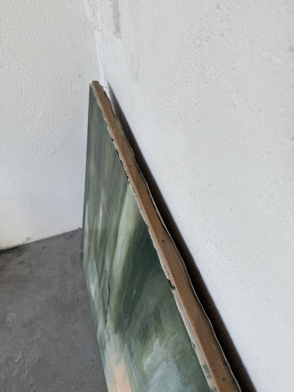 Toile abstraite nymphéas signée JP Perron, XXème