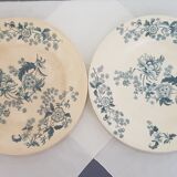 6 Longwy Ycho model flat plates in iron earthenware