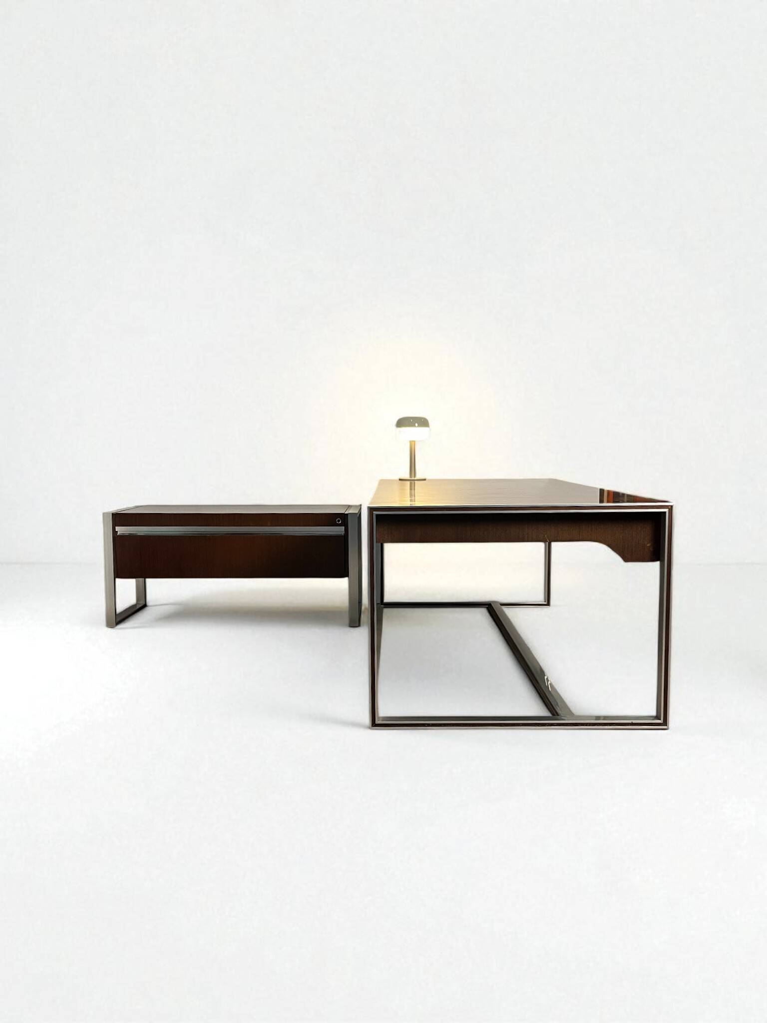 Minister's desk set + sideboard, Claude Gaillard for Ligne Roset, 1970