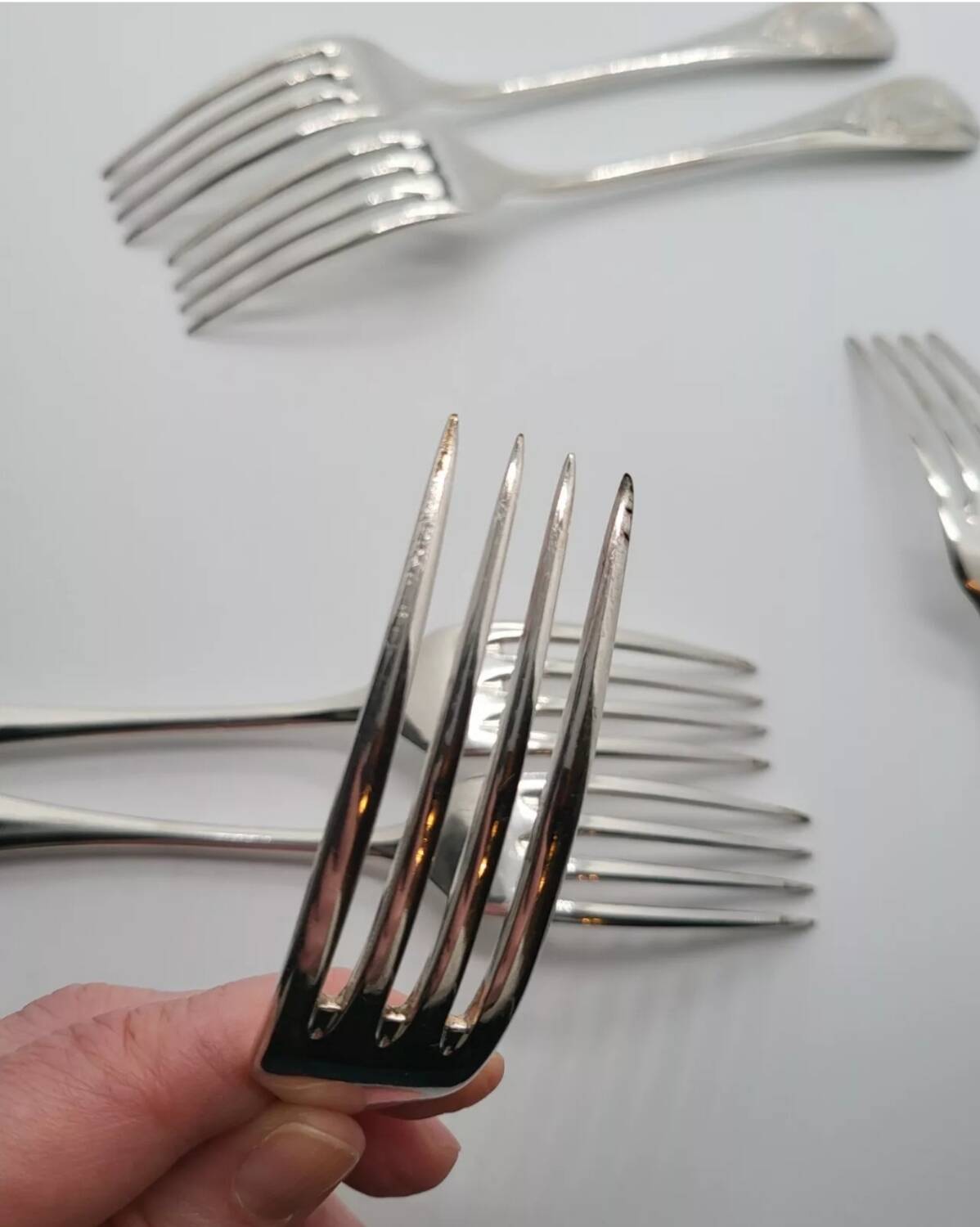 Alfenide Silver Plated Table Forks Set of 7