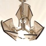 Design chandelier in smoked glass 6 lights