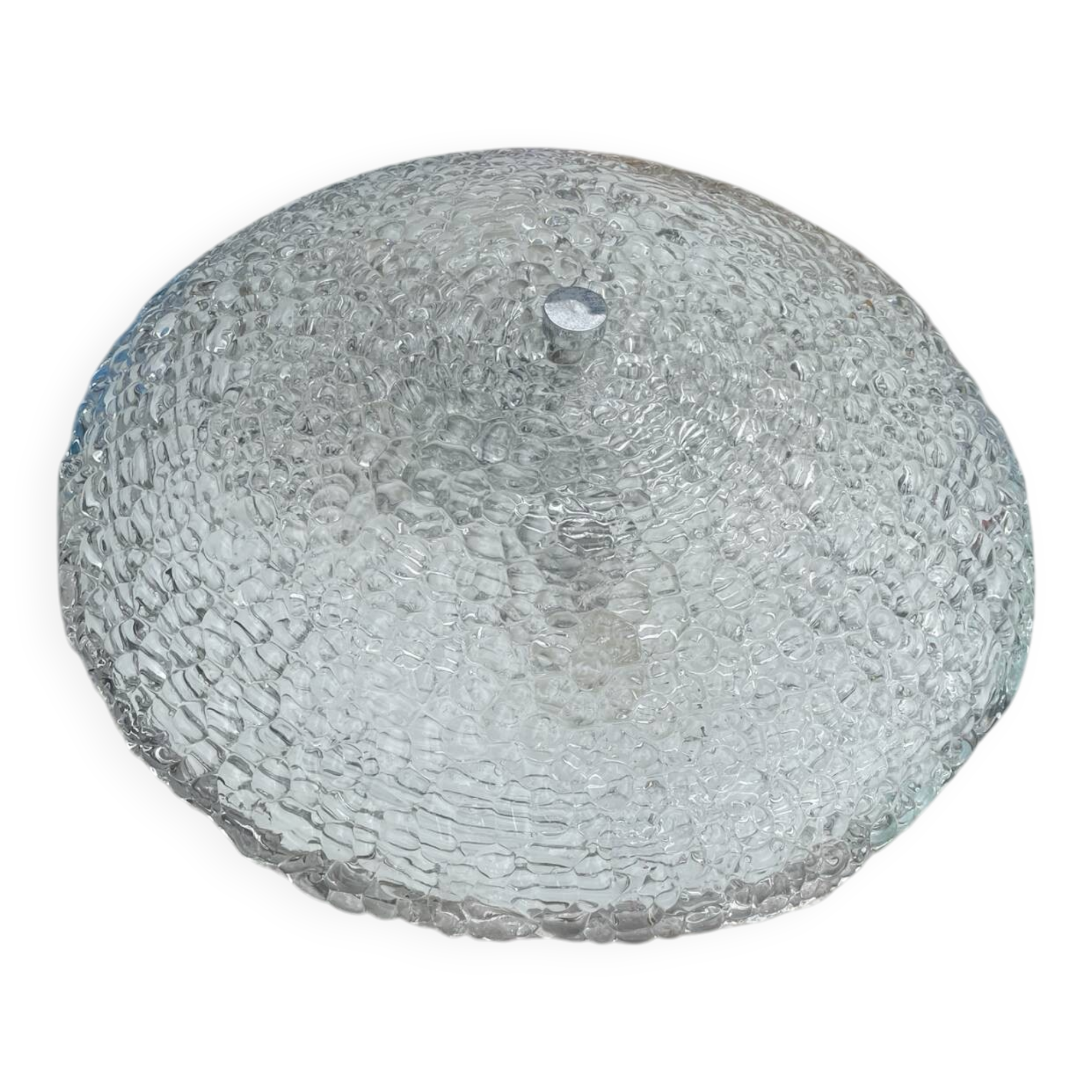 Froozen ice glas wall ceiling lamp D= 50cm 1970s Germany