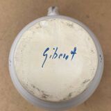 Ancien pichet en céramique blanche et bleue
