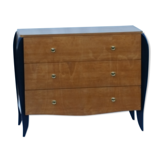 Art deco chest of drawers in sycamore stamped