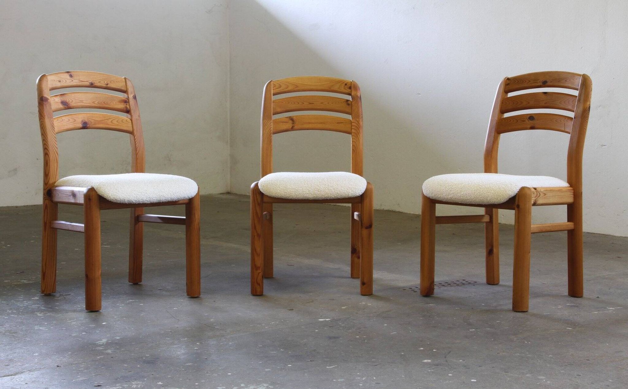 Vintage Danish pine dining chairs att. to Dyrlund, 1970s-1980s, set of 6