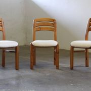 Vintage Danish pine dining chairs att. to Dyrlund, 1970s-1980s, set of 6