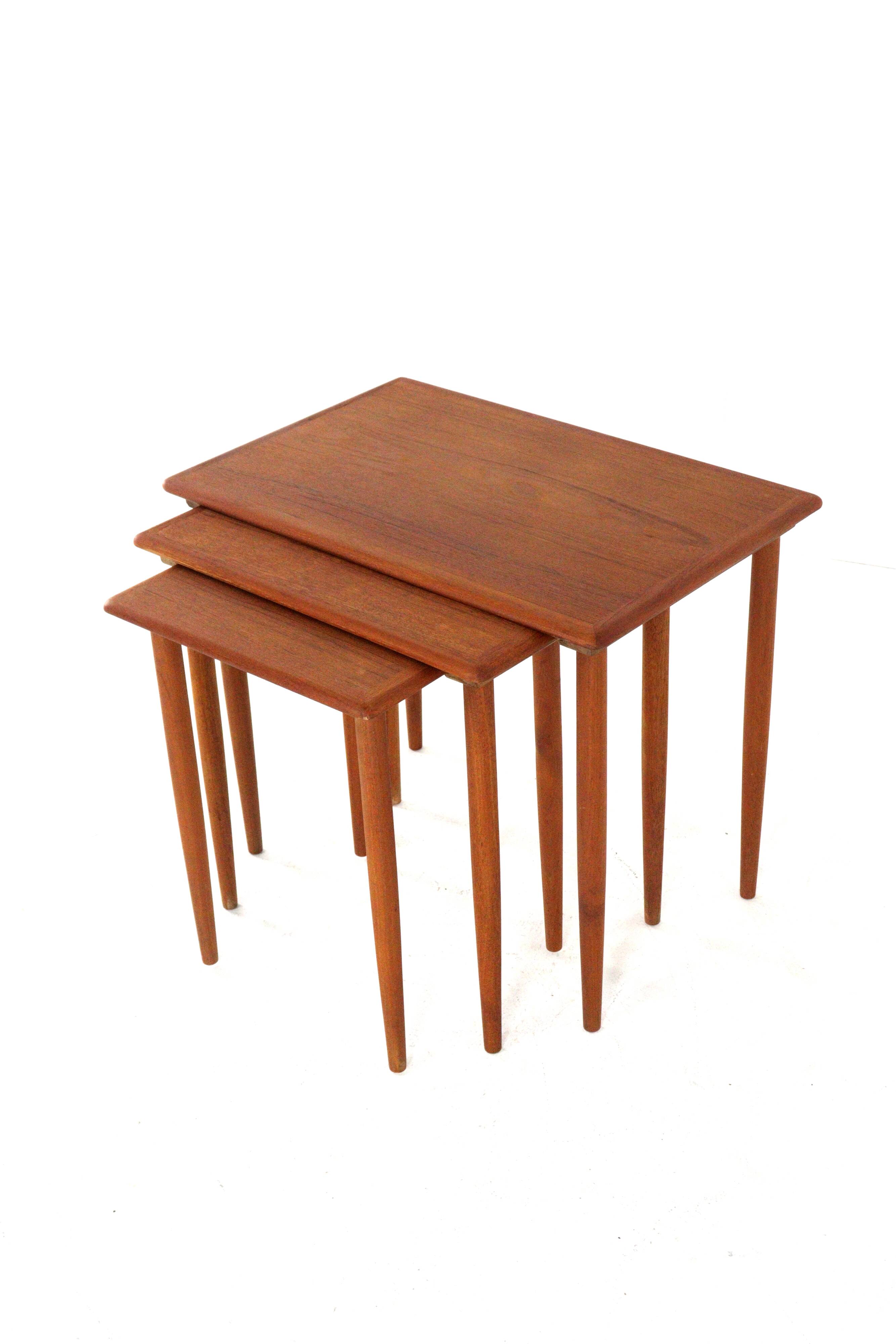 Set of 3 danish nesting tables - danish mid century modern design