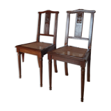 Paire de chaises cannées 1930, style louis XVI