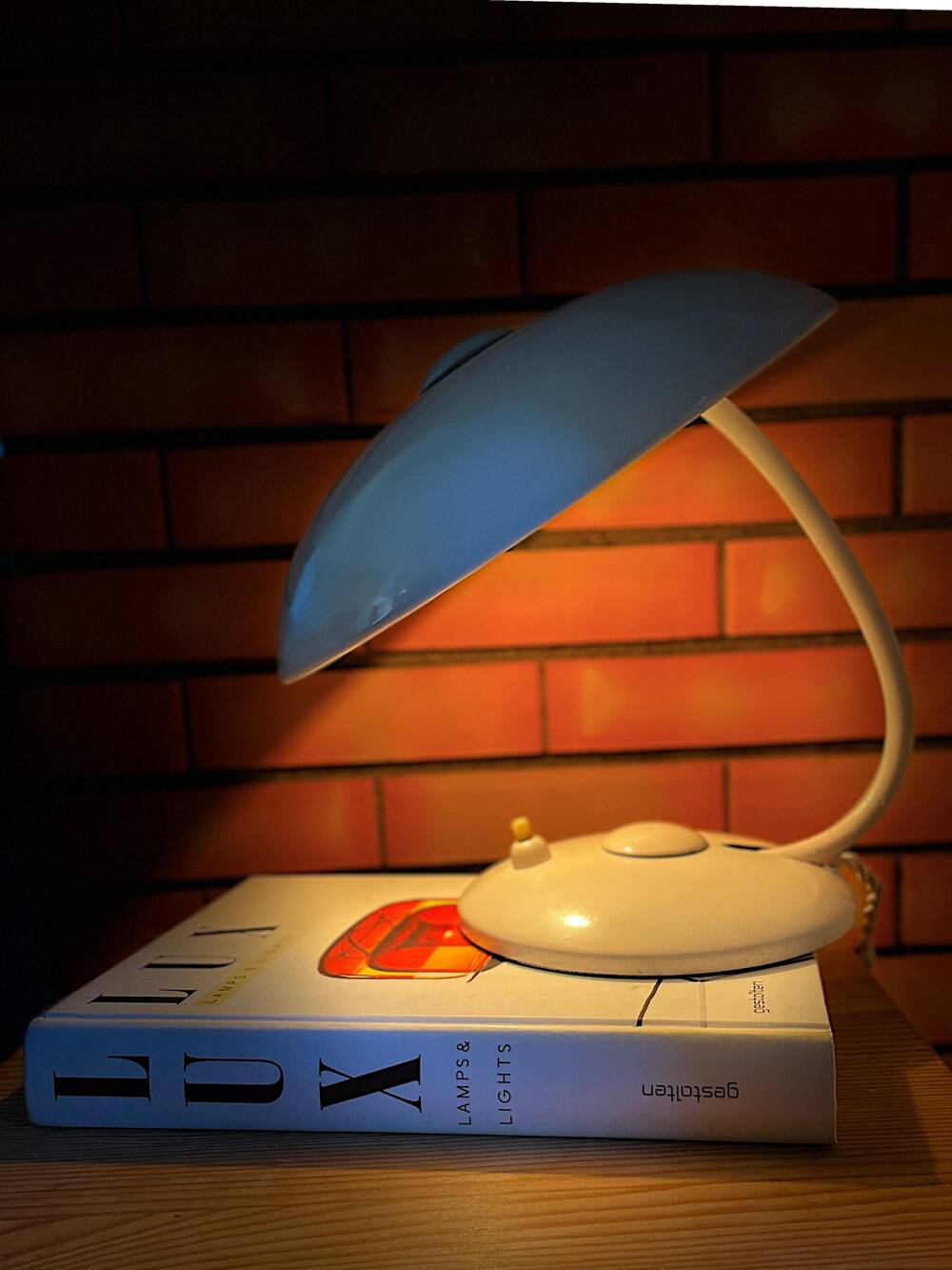 Original Bauhaus white desk lamp by Helo Leuchten