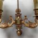Pair of bronze and sheet metal hot water bottle wall lights