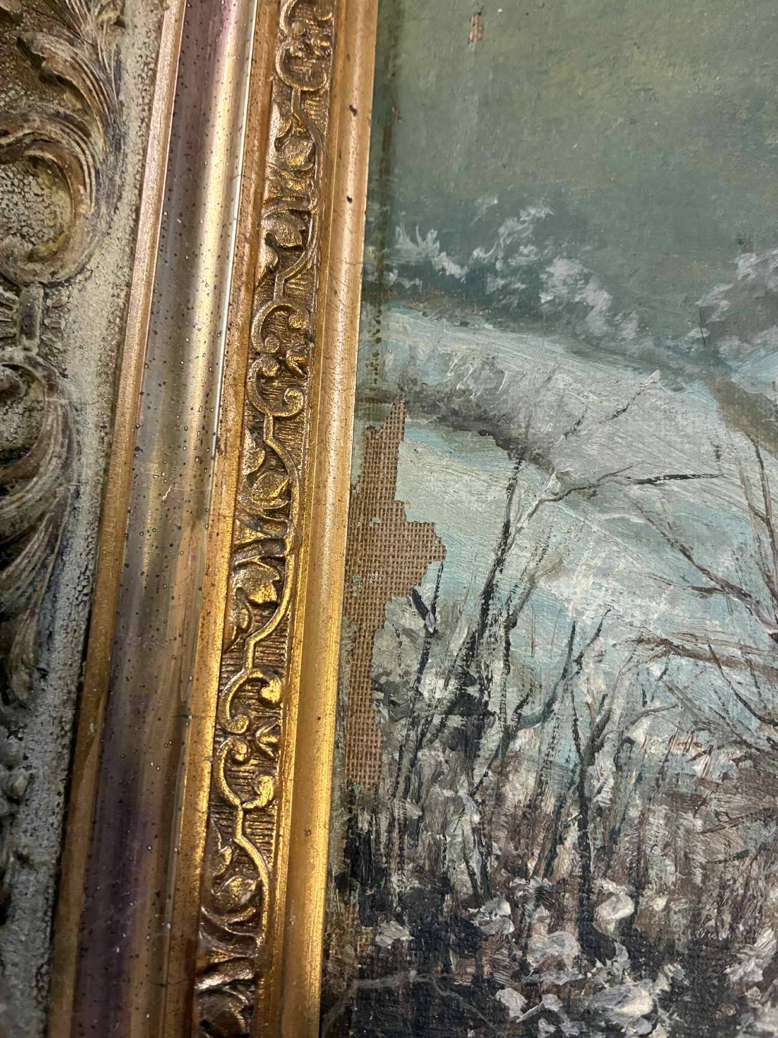 Tableau Peinture paysage enneigé
