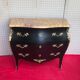 Curved dresser 3 drawers black patina Louis XV style