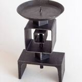 Wrought metal totem candle holder, 1960s