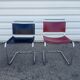 Pair of Bersanelli chairs in black and burgundy leather