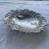 Hammered metal fruit cup vintage floral pattern