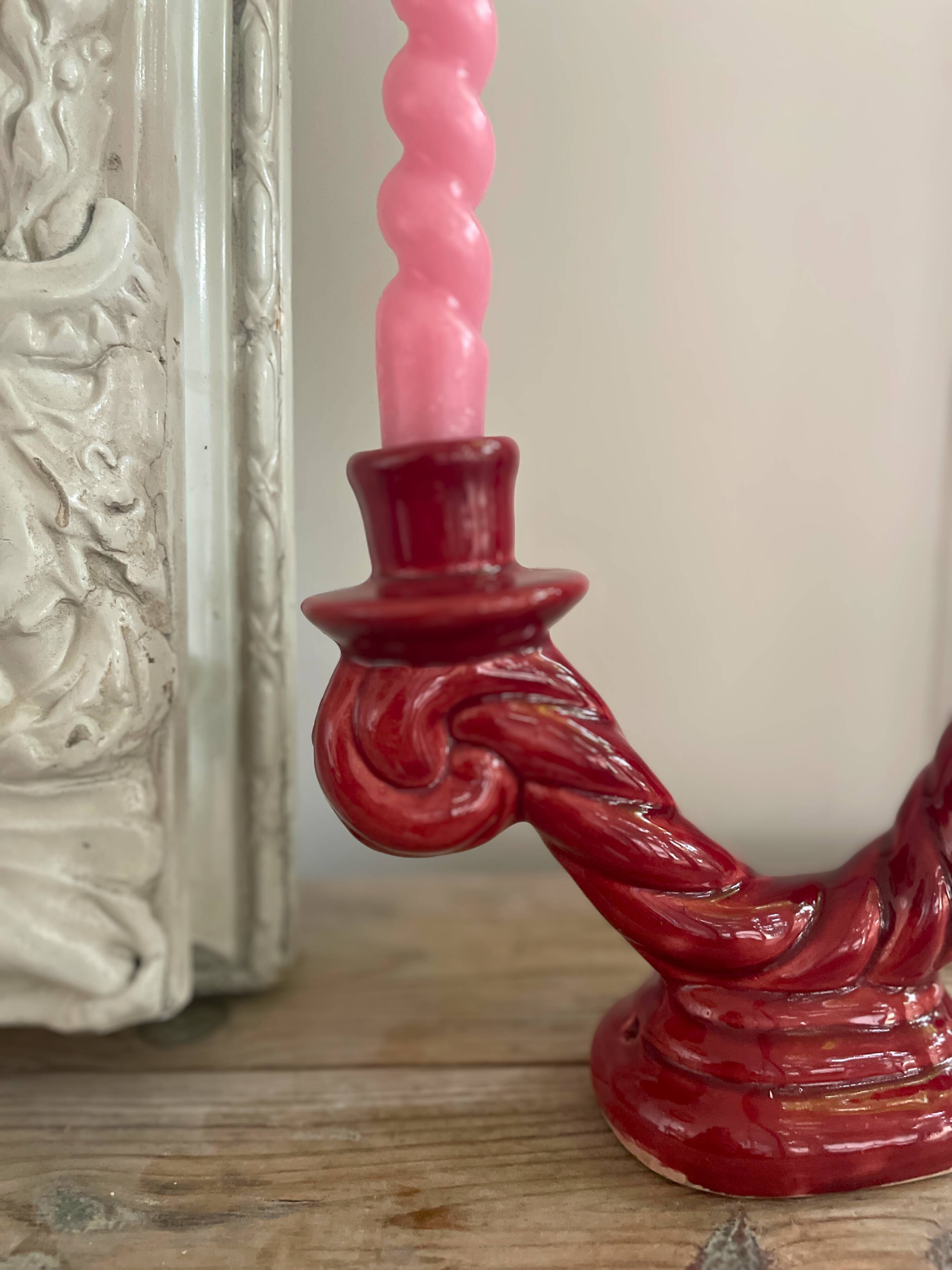 Double ceramic candle holder - 50s