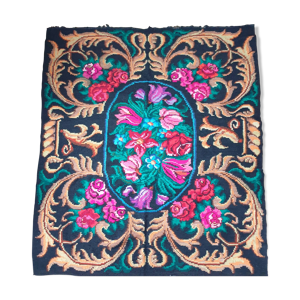 tapis floral en laine de Moldavie de style bohème - 182×208 cm