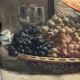Painting by gaston ploquin (1882-1970) grapes, still life of fruits