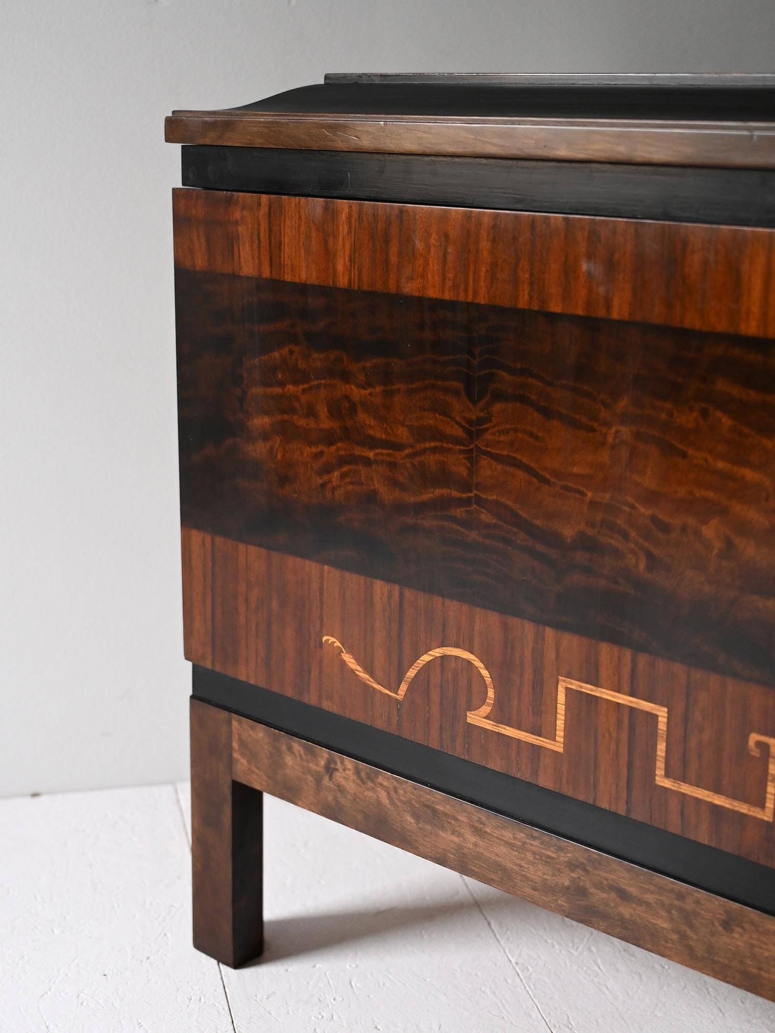 1930s Scandinavian Art Deco burlwood sideboard