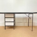Large black and white Georges Nelson desk for Herman Miller, USA, circa 1950.