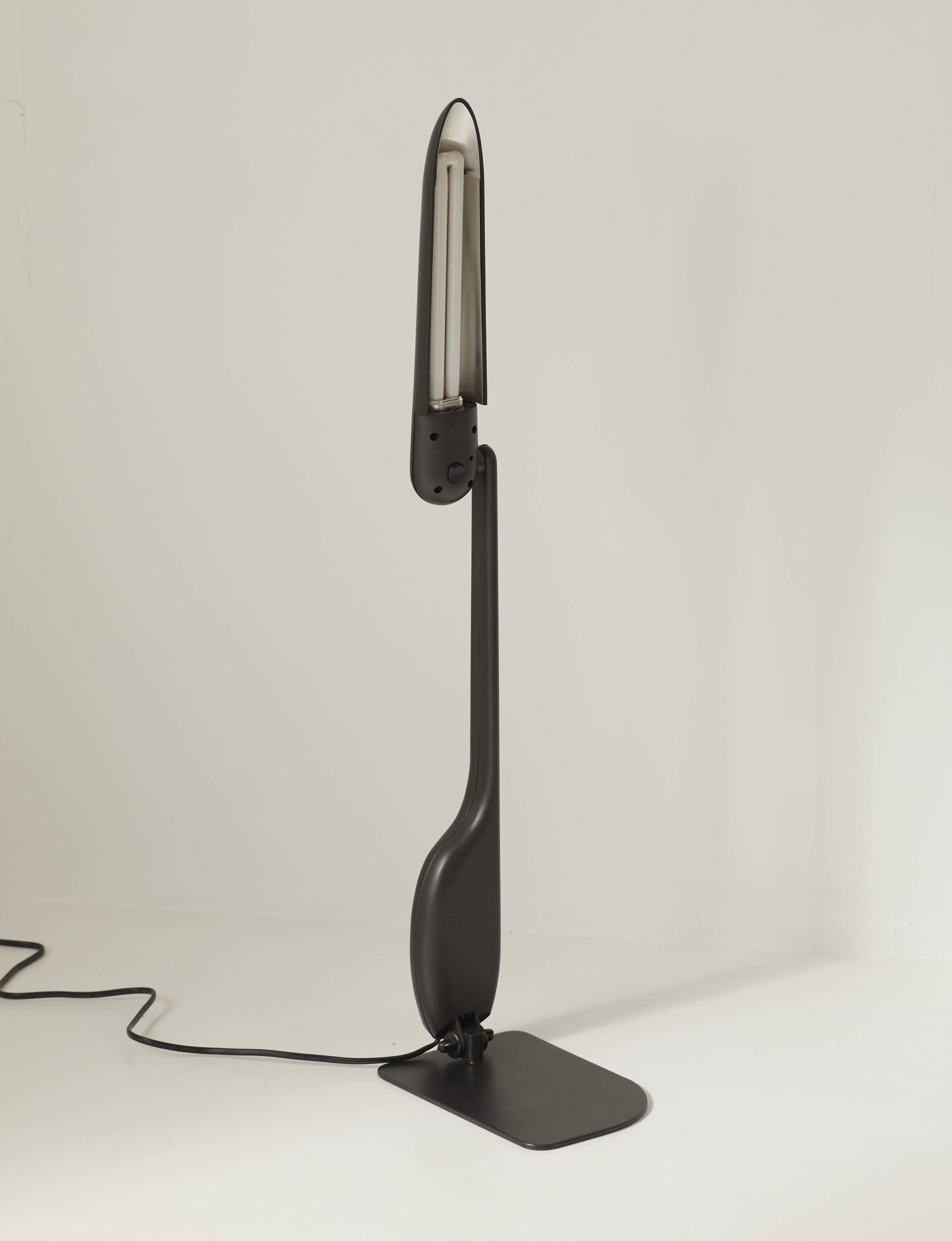 Black post-modern lamp by Philippe Michel, vintage design, Circa 1980
