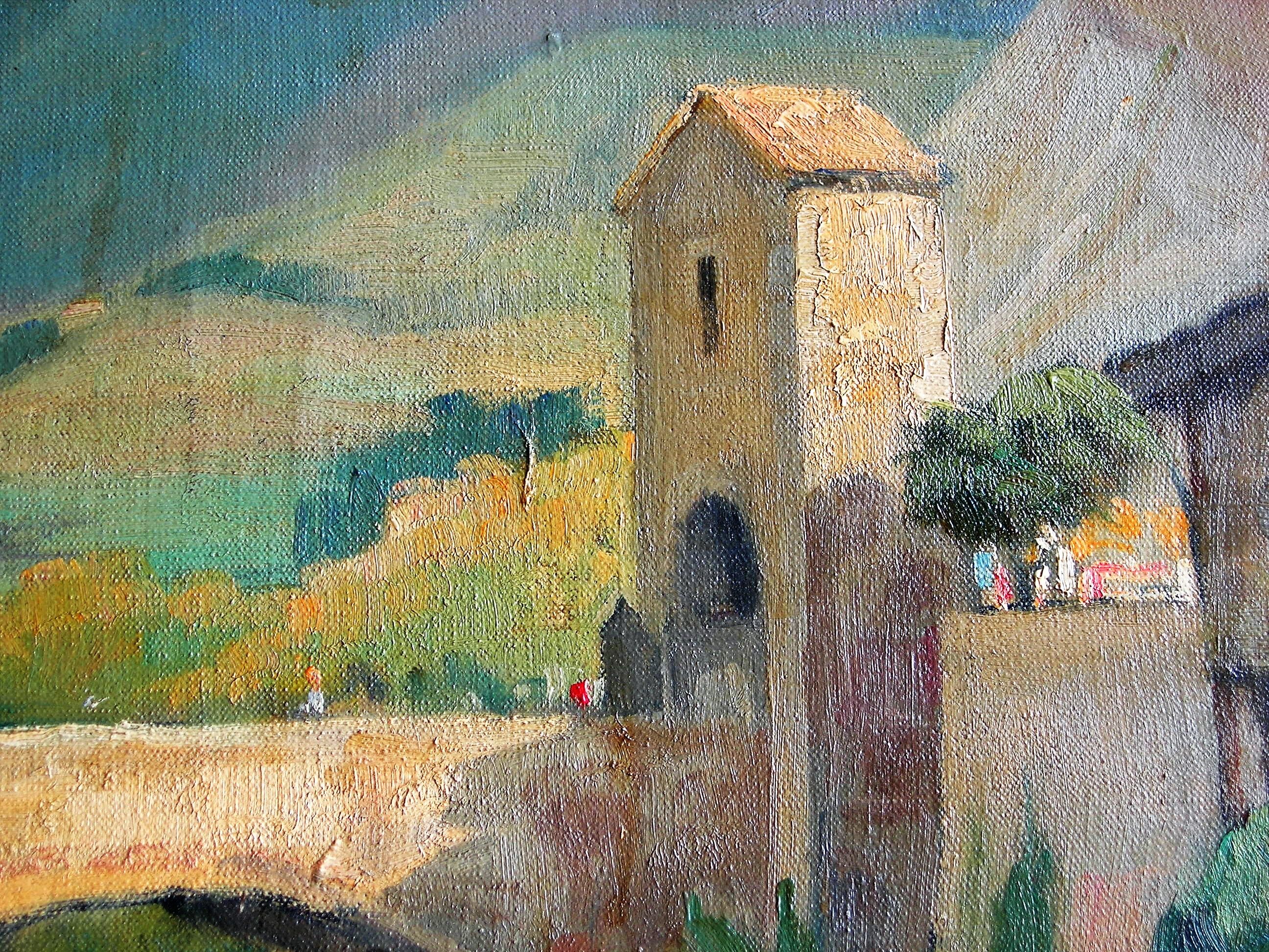 View of a village in the Pyrenees by Louis Courtin 1812-1841