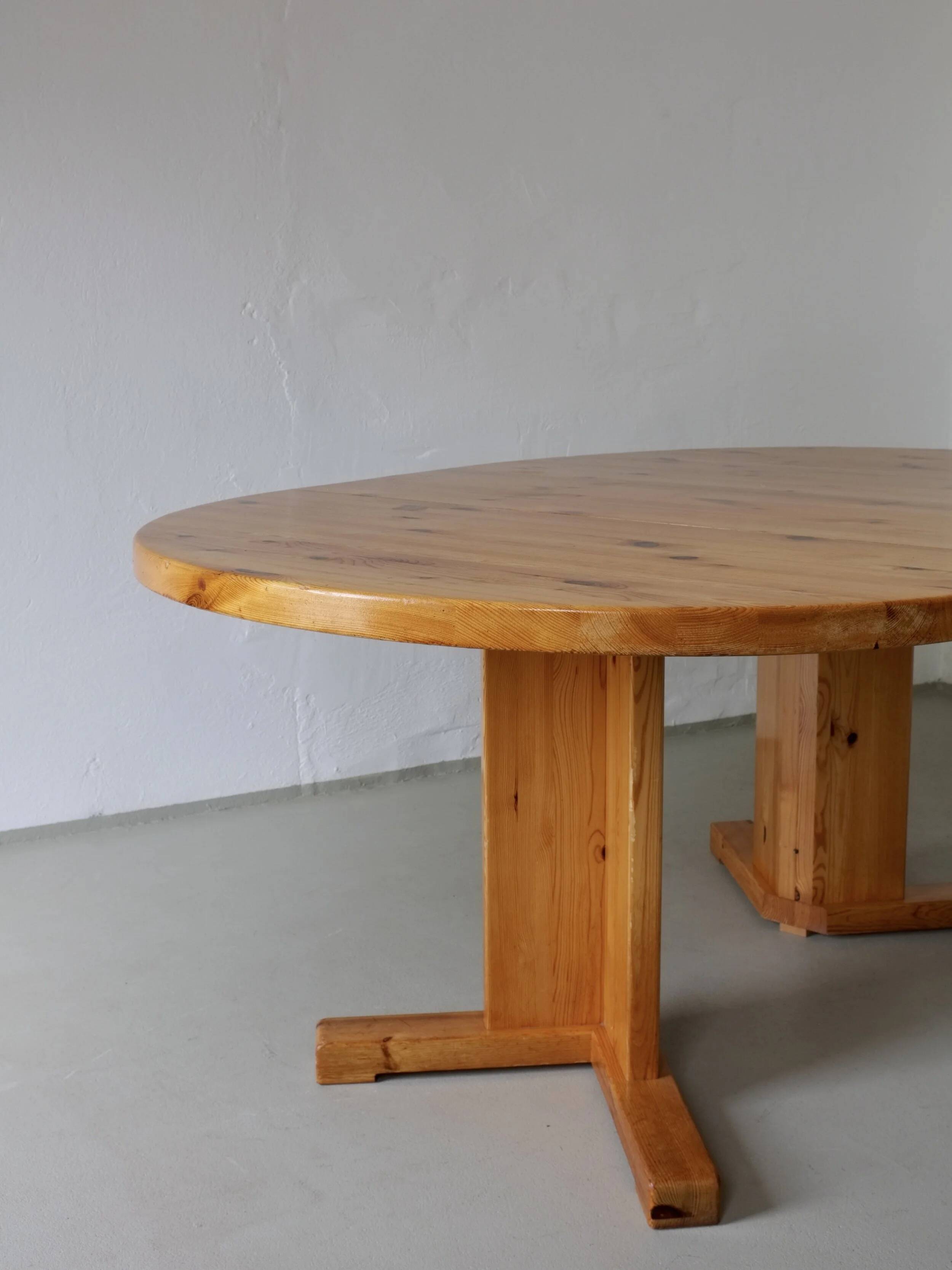 Table à manger extensible en pin massif | Scandinavie | Années 1970