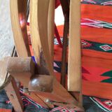 Wooden and cane folding chairs