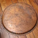 Antique Algerian red copper tray, circa 1950